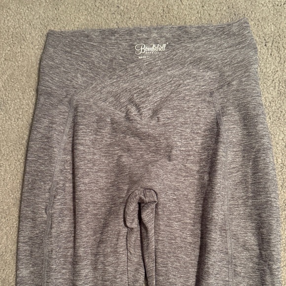 Bombshell Sportswear Heather Gray Leggings EUC Made in the USA - Picture 3 of 6